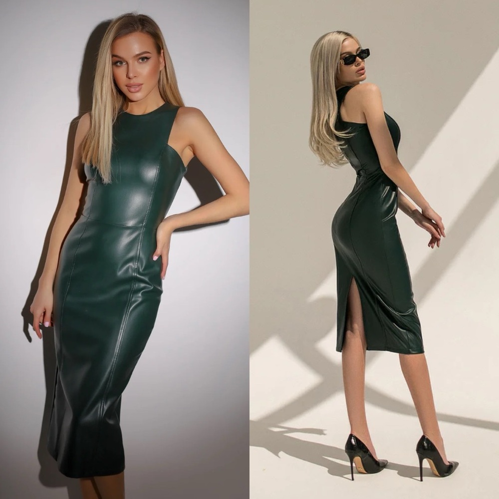 Chic Forest Green Midi Dress